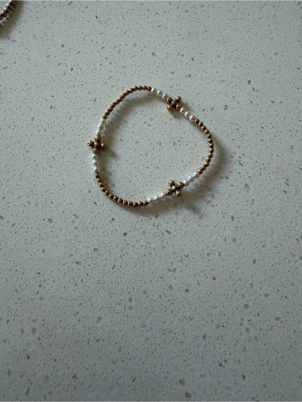 Enewton Signature Cross Gold 4mm Pearl Bracelet